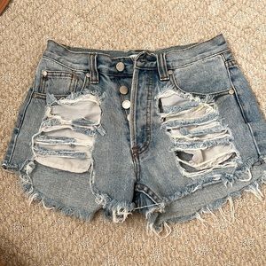 Mini Pink Jean Shorts